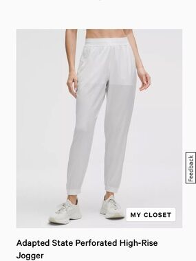 lululemon athletica White Perforated High-Rise Joggers